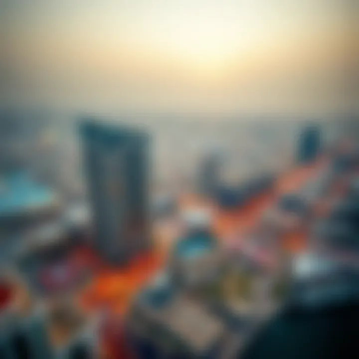 Aerial view of Arjan showcasing the Mubarak Al Mansoori Building's prime location