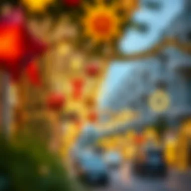 Festive decorations in a Dubai neighborhood