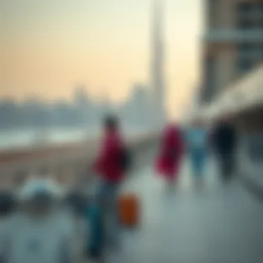 Tourists enjoying Dubai during holiday season