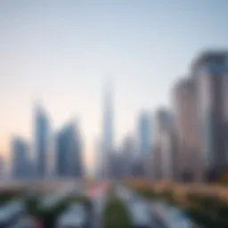 A skyline view of Dubai showcasing modern architecture