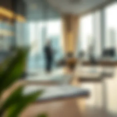 An office environment with a laptop and resume on the desk