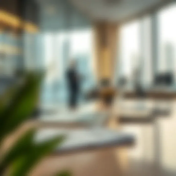 An office environment with a laptop and resume on the desk