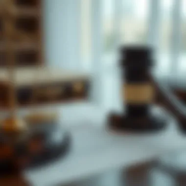 Legal documents and a gavel