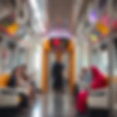 Inside Dubai Metro Experience Interior of Dubai Metro with passengers