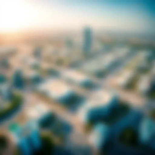 Aerial view of Silicon Oasis showcasing its proximity to metro stations