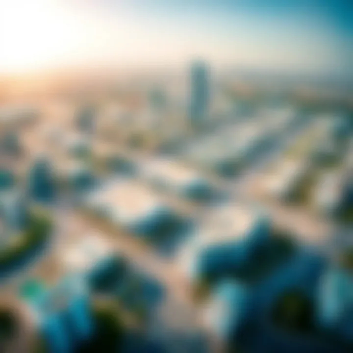 Aerial view of Silicon Oasis showcasing its proximity to metro stations