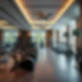 Interior view of a luxury gym with advanced fitness equipment