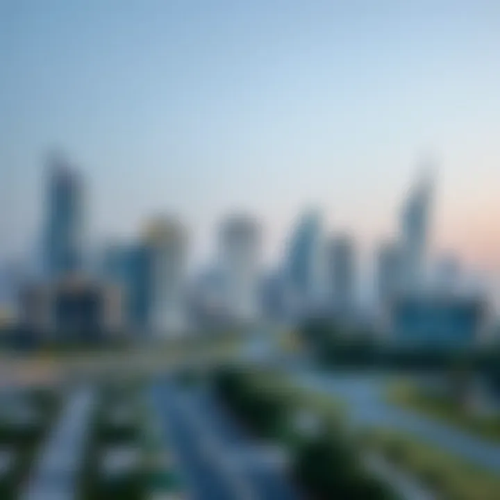Dubai skyline with real estate developments