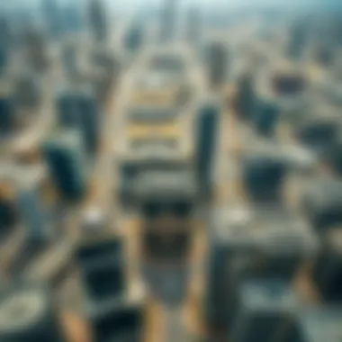 Aerial Perspective of Oud Metha's Business Hub An aerial view of Oud Metha's bustling business district