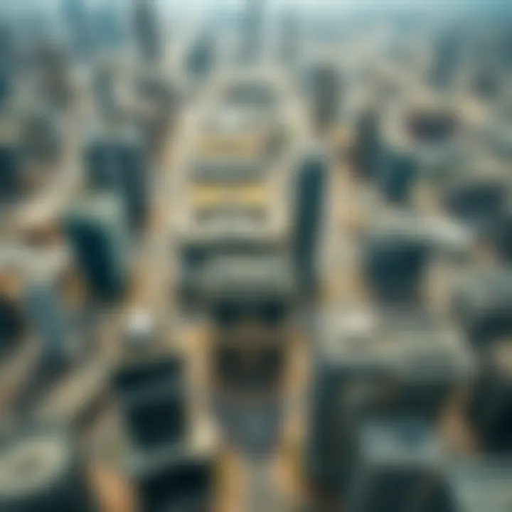 Aerial Perspective of Oud Metha's Business Hub An aerial view of Oud Metha's bustling business district