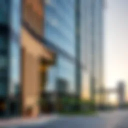 A modern office building showcasing sleek glass architecture