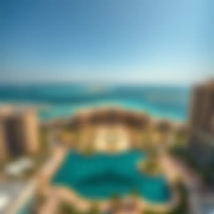 Aerial view showcasing Park Island's architectural design