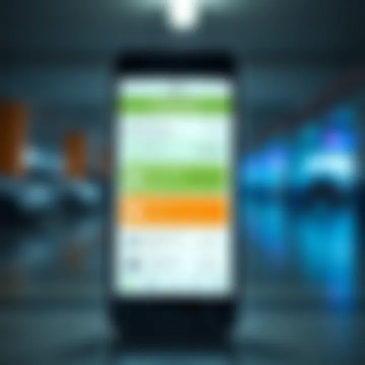 Mobile app displaying parking payment options