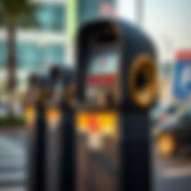 Modern parking meters in Dubai