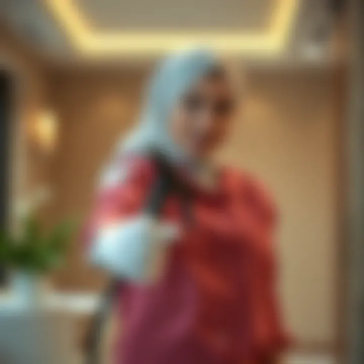 A professional cleaner in action demonstrating service quality