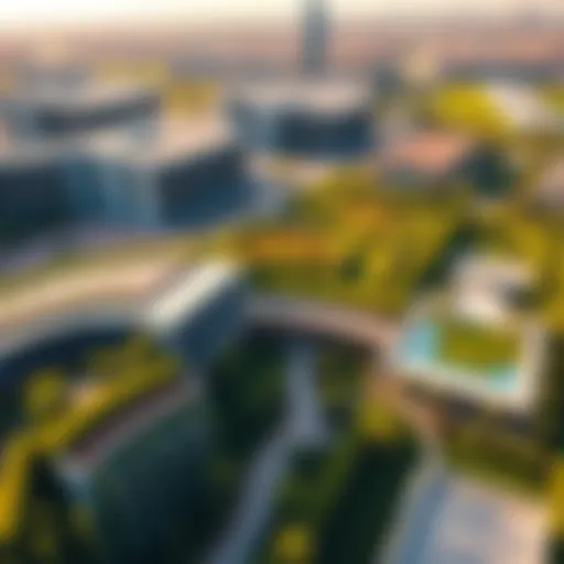 Aerial view of Q Gardens showcasing lush greenery