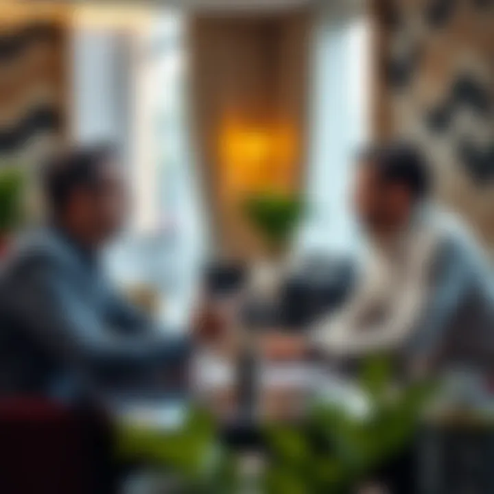 Negotiation meeting between a renter and owner