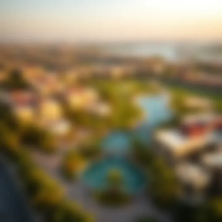 Aerial view of the prime location of Samana Golf Views in Dubai