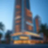 Exterior view of Scala Tower showcasing its modern architecture in Business Bay