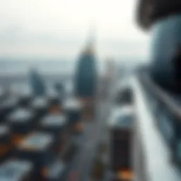 Aerial view of Shakhbout City showcasing its modern architecture