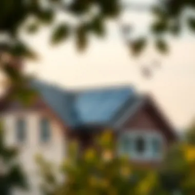 Solar panel system mounted on a residential rooftop