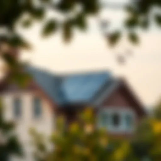 Solar panel system mounted on a residential rooftop
