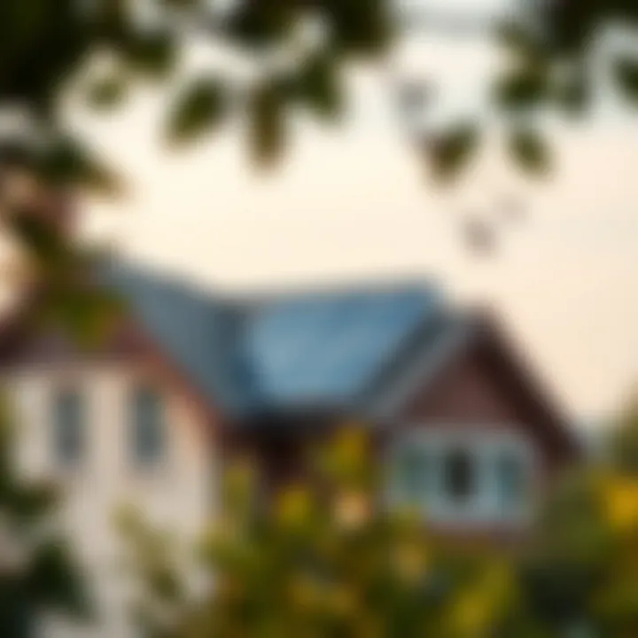 Solar panel system mounted on a residential rooftop