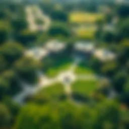 Aerial view of South Ridge Park showcasing its lush greenery and modern architecture