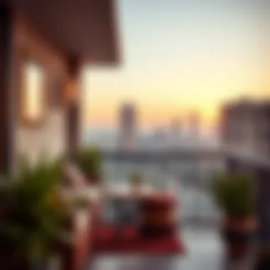 Charming Balcony of a Studio Apartment Cozy studio balcony with city view