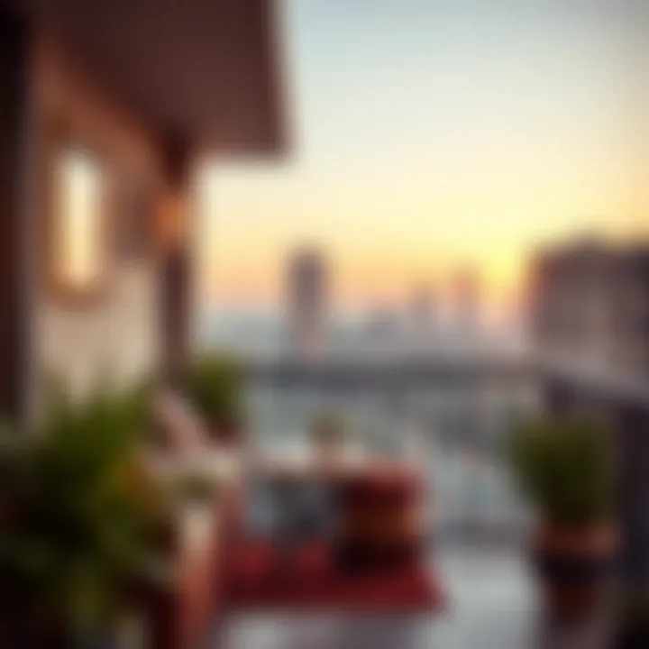 Charming Balcony of a Studio Apartment Cozy studio balcony with city view