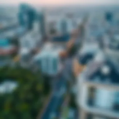 Aerial view of Burjuman Metro area