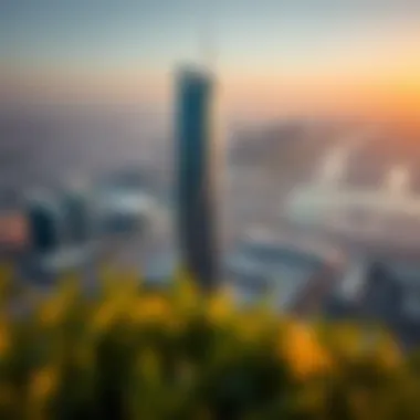 Panoramic view of TECOM area highlighting the Iris Tower's strategic location