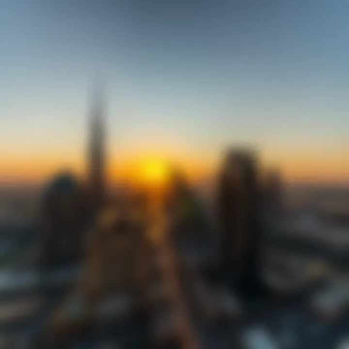 Sunrise casting shadows on Dubai's landscape