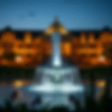 The Pointe Water Fountain by Night Mesmerizing view of The Pointe Water Fountain illuminated at night