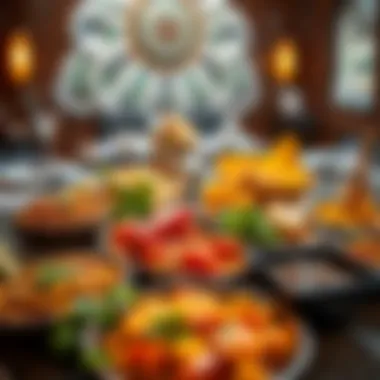 A Culinary Showcase of Emirati Heritage An exquisite platter of traditional Emirati dishes showcasing vibrant colors and textures.