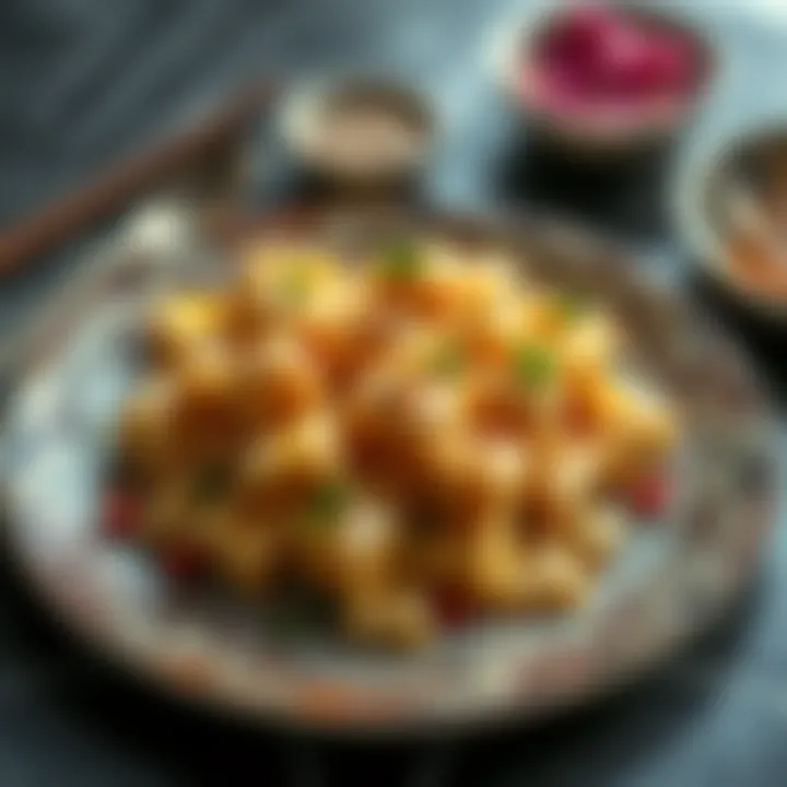 An intricate plate of Majboos garnished with spices and herbs