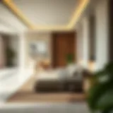 Serene interior of a wellness residence showcasing calming design elements