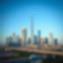 A scenic view of Abu Dhabi skyline with modern architecture