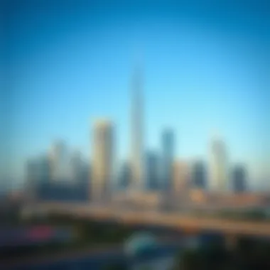 A scenic view of Abu Dhabi skyline with modern architecture