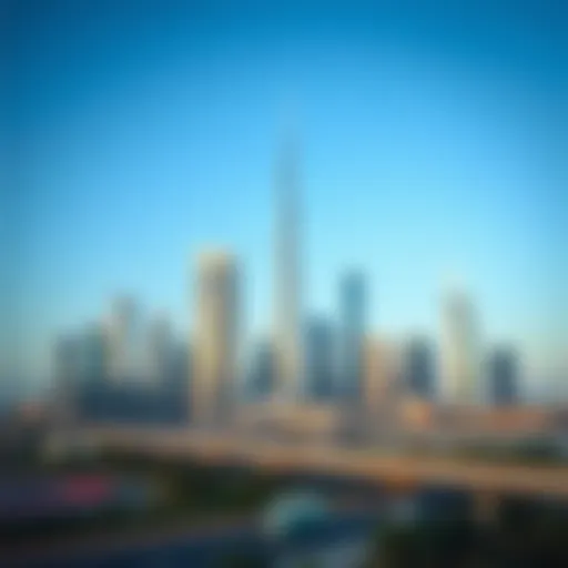 A scenic view of Abu Dhabi skyline with modern architecture