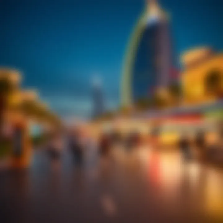 Vibrant scenes of tourists enjoying attractions in the UAE