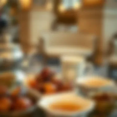 Traditional Iftar Delicacies Traditional dates and Arabic coffee served for Iftar