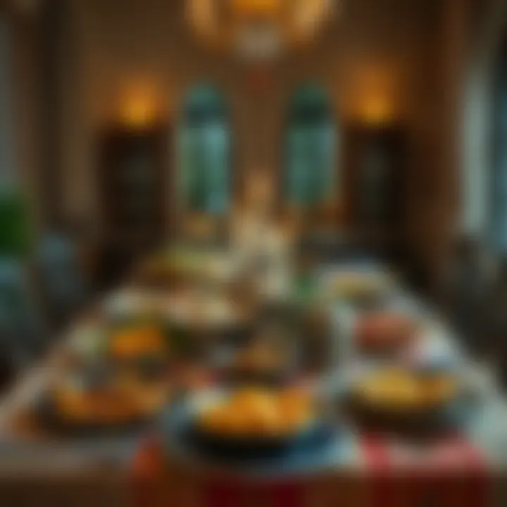 Traditional Iftar table adorned with delicious dishes