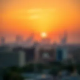 A serene sunset view over the UAE skyline during Ramadan