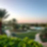 A panoramic view of Rashidiya Park showcasing its lush greenery and recreational spaces.