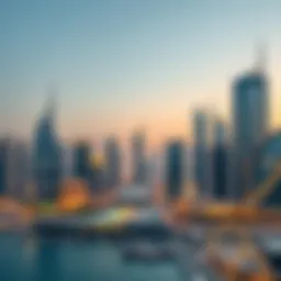 A panoramic view of Dubai's skyline showcasing financial district landmarks.