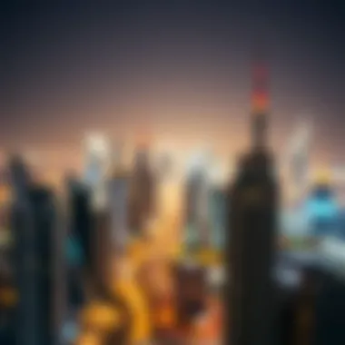 Dubai's Skyline: A Hub for Opportunities Aerial view of Dubai's skyline showcasing its modern architecture