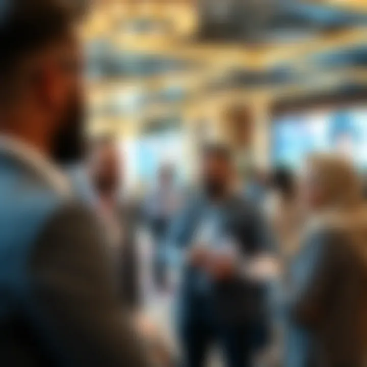 Professional networking event in Dubai with individuals discussing career prospects