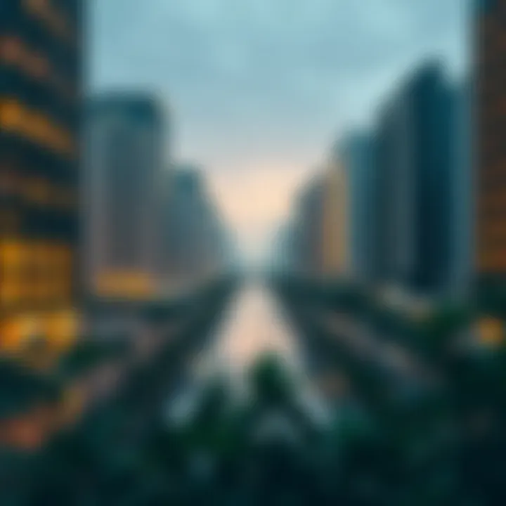 Illustration of rainfall patterns affecting the landscape of International City