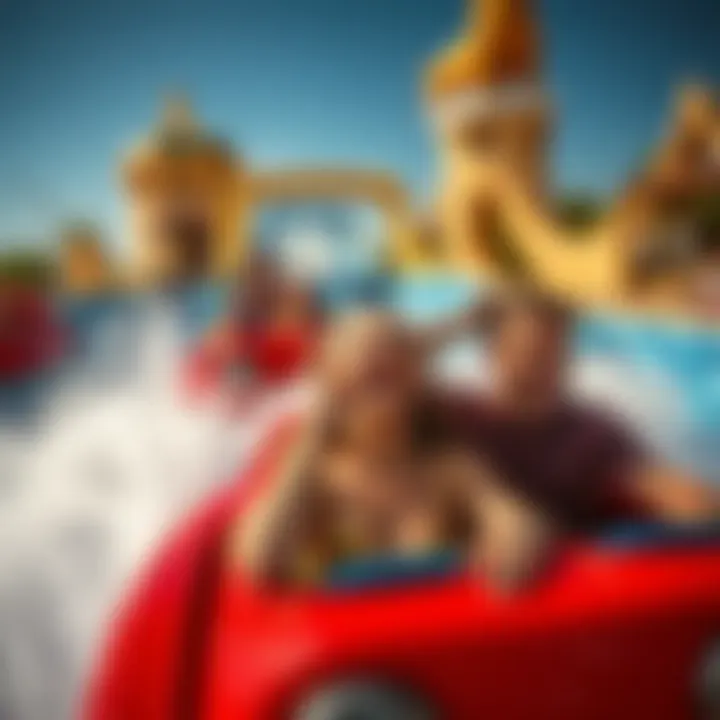 Visitors enjoying one of the thrilling water rides at the park